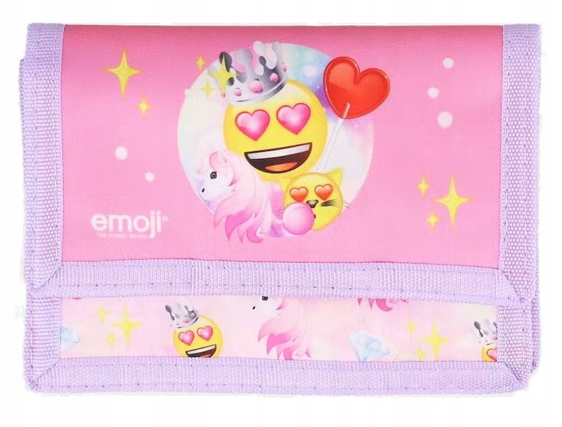 Portfel portmonetka dziecięca różowa Emoji Emotki - Idealny prezent!