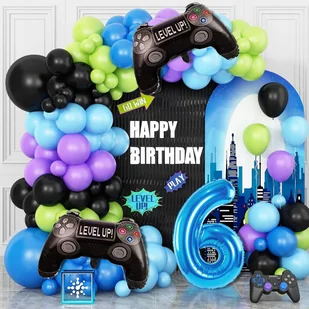 ZESTAW BALONÓW GAMINGOWY NA 6 URODZINY PAD KONTROLER GIRLANDA BALONOWA - Balony i akcesoria - miniaturka - grafika 1