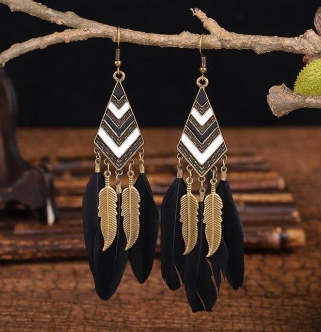 KOLCZYKI ZWISAJĄCE BOHO DŁUGIE PIÓRA! POLECAM!