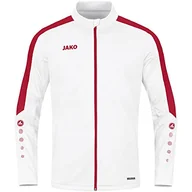 Płaszcze damskie - JAKO - Mocny płaszcz poliestrowy, damski, biały czerwony, 42 - miniaturka - grafika 1