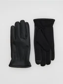 Czapki męskie - Reserved - Rękawiczki z imitacji skóry - czarny - miniaturka - grafika 1