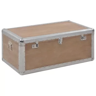vidaXL Skrzynia z litego drewna jodłowego, 91 x 52 x 40 cm, brązowa vidaXL - Pudła i pojemniki do przechowywania - miniaturka - grafika 1