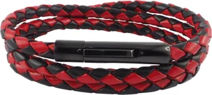 Skórzany naszyjnik Skórzany pasek 4 mm Męski naszyjnik Czarny / Czerwony 17-100 cm długości z zapięciem dźwigniowym Czarny pleciony, długość:100 centymetrów - Naszyjniki męskie - miniaturka - grafika 1