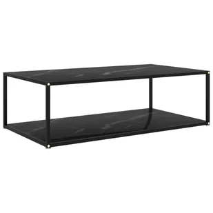 vidaXL vidaXL Stolik herbaciany, czarny, 120x60x35 cm, szkło hartowane - Ławy i stoliki kawowe - miniaturka - grafika 1