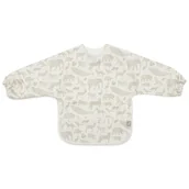 Śliniaki i fartuszki - Jollein śliniak fartuszek z rękawami i kieszonką wodoodporny Zwierzęta ANIMALS Olive Green - miniaturka - grafika 1