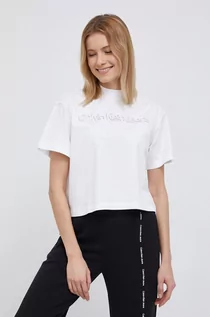 Koszulki i topy damskie - Calvin Klein Jeans Jeans - T-shirt bawełniany - grafika 1