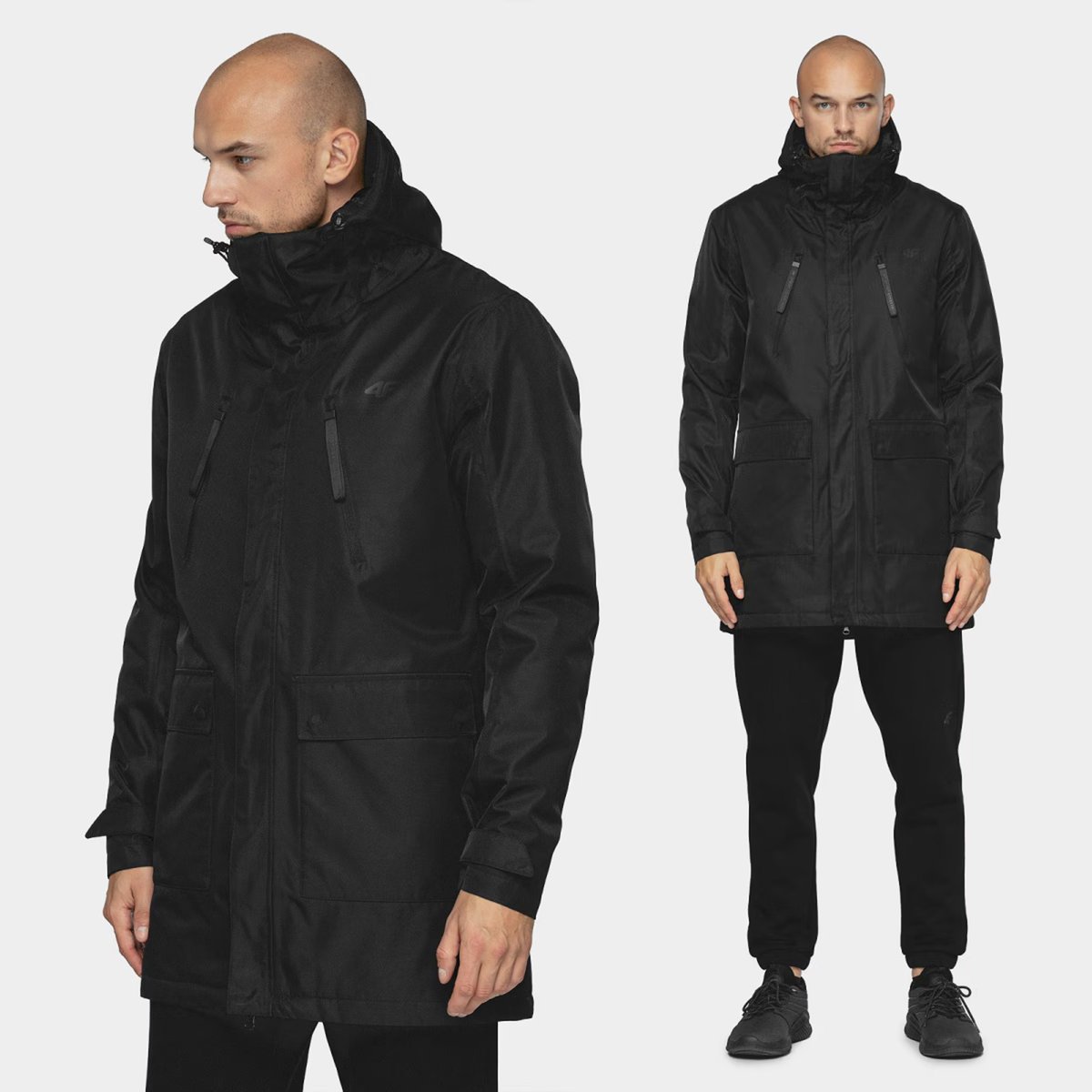 Kurtka Męska 4F Parka Z Kapturem Przejściowa Czarna H4Z20-KUM002 S Czarny