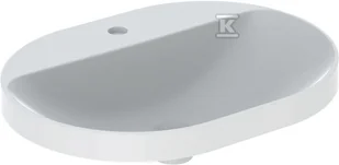 Umywalka wpuszczana w blat Variform, eliptyczna, B60 cm, H17.8 cm, T45 cm, bez przelewu, z otworem na baterię - Umywalki - miniaturka - grafika 1