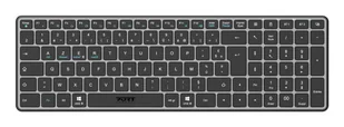 Port Designs 911002FR klawiatura Dom/Biuro RF Wireless + Bluetooth AZERTY Francuski Czarny, Szary - Klawiatury - miniaturka - grafika 1