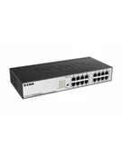 Switche - D-LINK DGS-1016D, 16-port UTP 10/100/1000Mbps Auto-sensing, Stand-alone, Unmanaged, 11-inch desktop &amp; rack-mount, 1U, D-link Green technology, EEE+ mode DIP switch, + Rackmount Brackets, Metal case with internal power supply - miniaturka - grafika 1