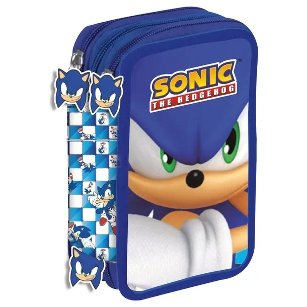 Piórnik potrójny Sonic the Hedgehog 20x13,5x6,5 cm