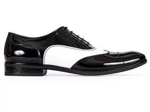 Czarno białe lakierki męskie - Spektatory Al Capone Caponki T25 44 - Półbuty męskie Czarno białe lakierki męskie - Spektatory Al Capone Caponki T25 44 - Półbuty męskie - miniaturka - grafika 1