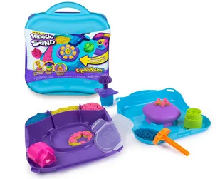 Kinetic Sand, SquishMotion! walizka z piaskiem kinetycznym i akcesoriami - Zabawki kreatywne - miniaturka - grafika 1