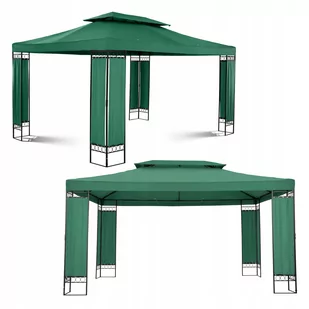 Uniprodo Pawilon ogrodowy - prostokątny - ciemnozielony - - UNI_PERGOLA_3X4GF UNI_PERGOLA_3X4GF - Pawilony ogrodowe - miniaturka - grafika 1