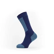 Koszulki i topy damskie - SealSkinz Waterproof Cold Weather Mid Length Sock With Hydrostop Unisex dla dorosłych, granatowy/czerwony, S - miniaturka - grafika 1