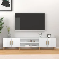 Szafki RTV - vidaXL Szafka pod TV, wysoki połysk, biała, 180x31,5x40 cm - miniaturka - grafika 1