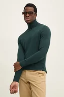 Swetry męskie - Calvin Klein sweter wełniany męski kolor zielony lekki z golferm - miniaturka - grafika 1