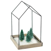 Świeczniki - Świecznik dekoracja stołowa 19 x 30 cm czarny - miniaturka - grafika 1