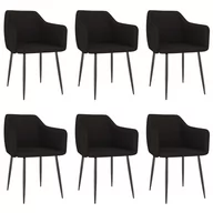 Krzesła - vidaXL Lumarko Krzesła stołowe, 6 szt., czarne, tapicerowane tkaniną 3068679 - miniaturka - grafika 1