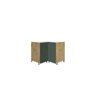 Szafki kuchenne - Szafka Dolna Stojąca Narożna 1 Drzwi GLA-16D Glamour Green Fadome Dąb Artisan, Basic, Półka Wiórowa, h 10cm - miniaturka - grafika 1