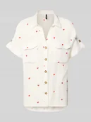 Bluzki damskie - Bluzka o kroju comfort fit z czystej wiskozy model 'BUMPY' - miniaturka - grafika 1