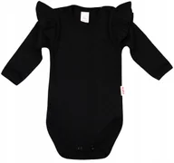 Body dla niemowląt - Body długi rękaw z falbanką CZARNE r 62 KLEKLE - miniaturka - grafika 1