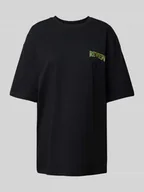 Koszulki i topy damskie - T-shirt o kroju oversized z nadrukiem z logo - miniaturka - grafika 1