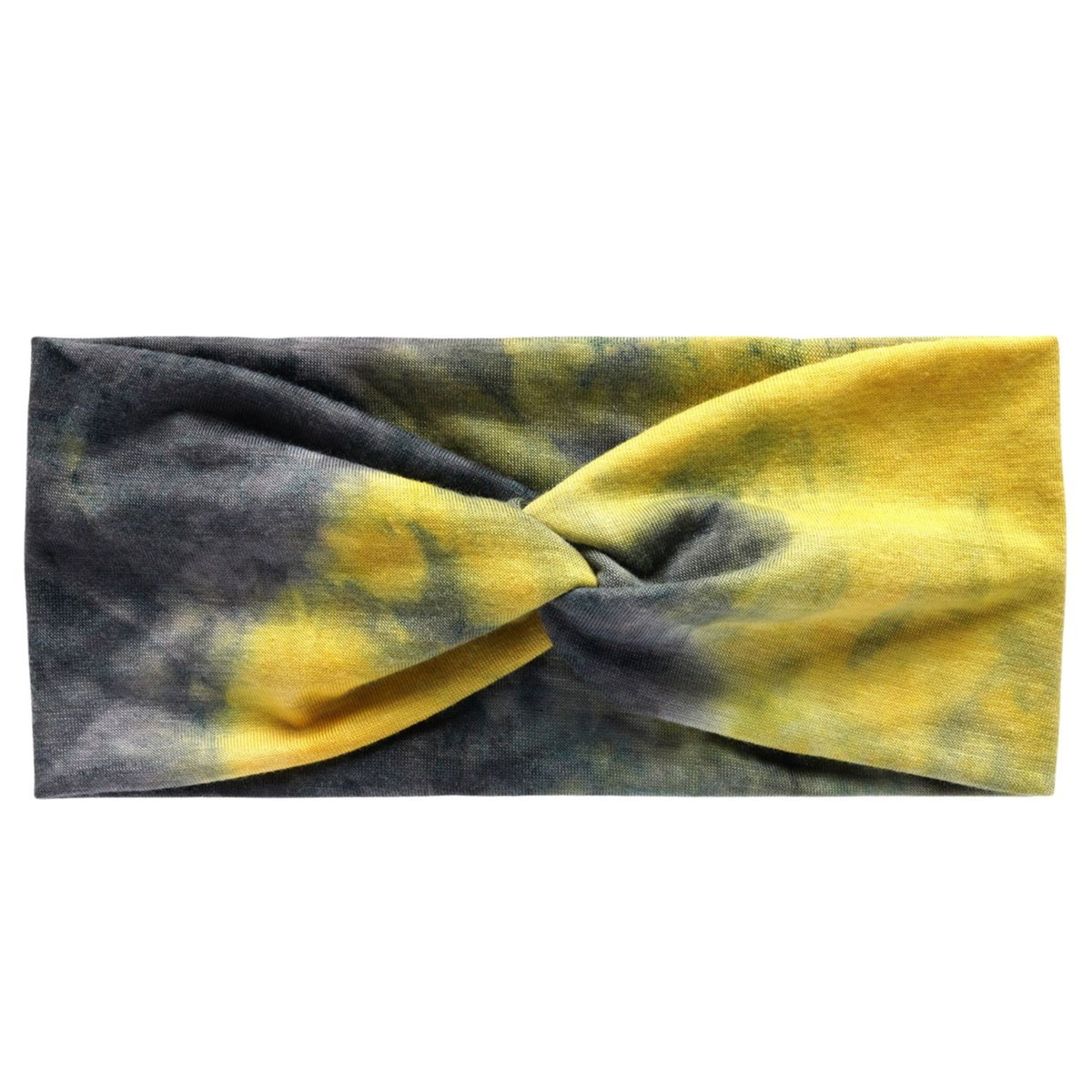 Opaska na Głowę Czarna Szeroka do Włosów Ombre z Supłem Elastyczna Wygodna