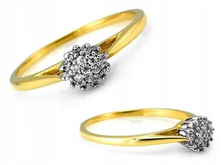 Złoty pierścionek zaręczynowy pr 585 cyrkonie - Pierścionki - miniaturka - grafika 1