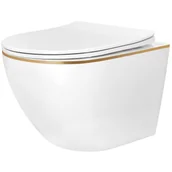 Miski WC - Rea Misa WC podwieszana Rea Carlo Mini Tornado NFQ GOLD EDGE - miniaturka - grafika 1
