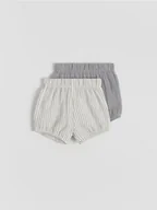 Komplety dla niemowląt - Reserved - Muślinowe szorty 2 pack - ciemnoszary - miniaturka - grafika 1