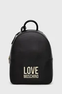 Plecaki - Love Moschino plecak damski kolor czarny mały z aplikacją - miniaturka - grafika 1