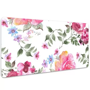 Mata ochronna z nadrukiem Akwarela Róże 100x50 cm, Dywanomat - Podkładki na biurko - miniaturka - grafika 1