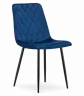 Krzesła - Krzesło TURIN - aksamit granat / nogi czarne - miniaturka - grafika 1