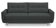 Sofy i kanapy - Sofa rozkładana BRAVO Sofa z funkcją spania i podstawą do spania, rozkładana sofa, rozkładana sofa 230 x 100 x 90 cm, kanapa z tkaniny welurowej, kolor: ciemnoszary - miniaturka - grafika 1