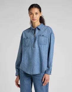 LEE FRONTIER HALF-ZIP GRANDPA L46UCLKX M - Koszule damskie - miniaturka - grafika 1
