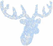 Ozdoby bożonarodzeniowe - vidaXL Głowa Renifera Zimna biel 60 cm Akryl - miniaturka - grafika 1