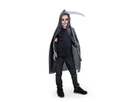 Dodatki do strojów karnawałowych - Peleryna z kapturem czarna - 80 cm - miniaturka - grafika 1