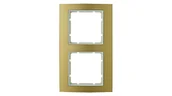 Klawisze i ramki - Hager polo Berker B.3 Ramka 2-krotna aluminium złota/śnieżnobiała 10123046 10123046 - miniaturka - grafika 1