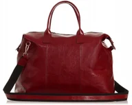 Akcesoria podróżnicze - SKÓRZANA TORBA PODRÓŻNA WEEKENDOWA SOLOME PREMIER BORDOWA - miniaturka - grafika 1