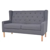 Sofy i kanapy - vidaXL 2-osobowa sofa tapicerowana tkaniną, szara - miniaturka - grafika 1