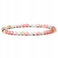 Bransoletki - Bransoletka Damska Kamień Naturalny Watermelon Arbuz 4 mm Korale Elastyczna - miniaturka - grafika 1