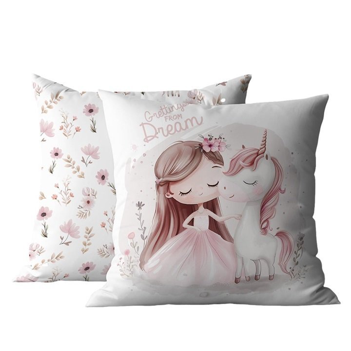 Poszewka dziecięca bawełniana 40x40 psba0055a jednorożec