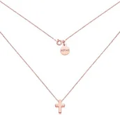 Biżuteria religijna - Naszyjnik z różowego złota z krzyżykiem - miniaturka - grafika 1