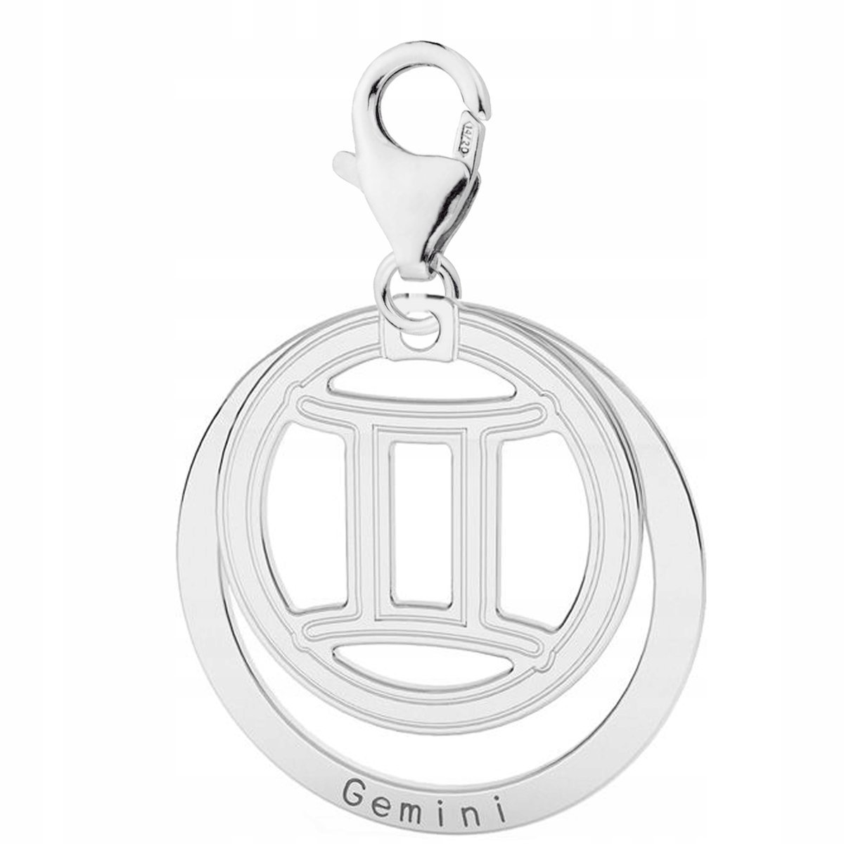 Zawieszka Srebrna Znak Zodiaku Bliźnięta Gemini dla Bliźniąt SREBRO 925