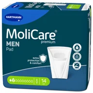 Suplementy diety - MoliCare Premium Men Pad, anatomiczne wkłady chłonne, 2 krople, 14 sztuk - miniaturka - grafika 1