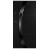 Drzwi zewnętrzne - Isoxa Drzwi zewnętrzne stalowe wejściowe Nero Shadow 68 czarne 90 prawe - miniaturka - grafika 1