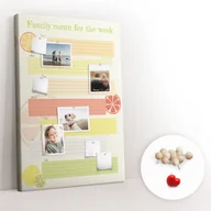 Tablice i flipcharty - Tablica do Organizacji, Korek 80x120 cm + Drewniane Pinezki, wzór Planer menu - miniaturka - grafika 1