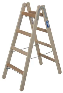 Drabina drewniana dwustronna KRAUSE ze szczeblami 2x4 - 2,50m - Drabiny - miniaturka - grafika 1