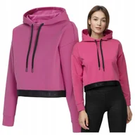Bluzy damskie - BLUZA damska 4F OVERSIZE dresowa KRÓTKA BLD011 XXL - miniaturka - grafika 1